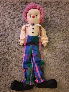 🔥🔥🔥 Muñeca Payaso Celia De Colección Cristales Llorosos Muñeca 3 pies. Pelo rosa RARO - Imagen 1 de 17