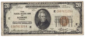 1929 $20.00 The Federal Reserve Bank of Richmond, Virginia + No Reserve! - Picture 1 of 2