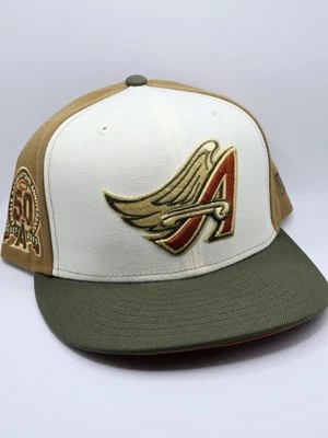 LA Anaheim Angels 50 Years Patch New Era Exclusive 59FIFTY Fitted Hat Size 7 5/8 - Image 1 of 4