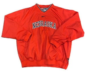 Vintage Nike Team Nebraska Huskers NCAA Windbreaker Batting Jacket Men's XL - Picture 1 of 6