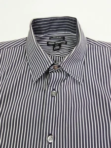 Club Monaco Size XS Mens 100's Two Ply Cotton White Stripe Long Sleeve Shirt - Picture 1 of 10