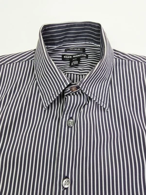 Club Monaco Size XS Mens 100's Two Ply Cotton White Stripe Long Sleeve Shirt - Image 1 of 4