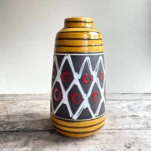 West German red and black pottery vase - Picture 1 of 5