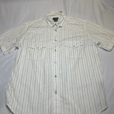 Camisa grande vintage sin límites a rayas para hombre con botones 42-44 Foto 1 de 4