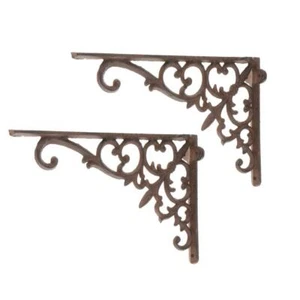 2pcs Antique Vintage Style Heavy Duty Cast Iron Shelf Bracket Wall Mounted S - Picture 1 of 12
