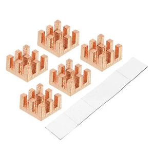 Cuivre Radiateur 7x7x4mm avec Auto Adhésif pour IC Chipset Refroidisseur Set 5 - Photo 1/6