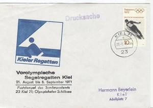 Germany Olympic Games Munich 1972 cover cancel Kiel 71 c with black special can - Picture 1 of 1
