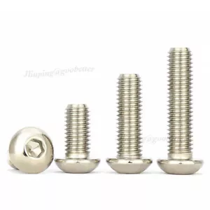 M1.6 - M12 Button Head Socket Cap Screw Hex Allen Bolts Nickel-Plated 10.9 Steel - Picture 1 of 6