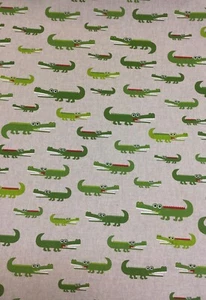 Chatham Glyn Children’s Snappy Crocodile Linen Look Fabric,Curtain/Upholstery - Picture 1 of 6