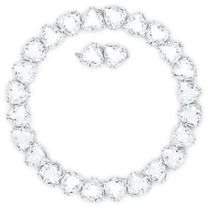Collana Swarovski Millenia Triangolo Bianco Placcata Rodio - Foto 1 di 1