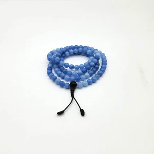 Cuentas de ágata color azul 8 mm meditación tibetana y oración Mala - Imagen 1 de 4