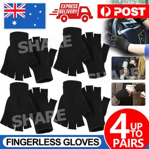 WINTER FINGERLESS GLOVES WOMEN MEN FASHION NEW HOT SELLING KNIT FASHION AUS - Picture 1 of 21