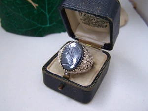 GORGEOUS VINTAGE 925 SOLID STERLING SILVER ROMAN INTAGLIO SIGNET RING SIZE S 9 - Picture 1 of 16