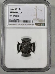 1903 O Barber Silver Dime graded AU Details by NGC!  - Picture 1 of 3