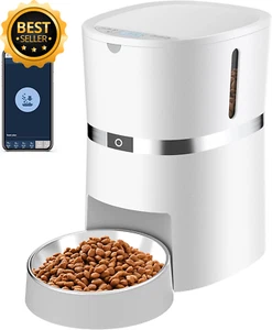 Auto Cat Feeder S36 | 1–6 Meals, Timer, Steel Bowl, 10s Call, Dual Power - Picture 1 of 12