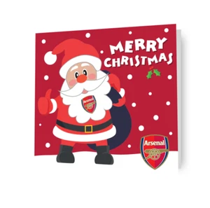 Weihnachtskarte Arsenal FC Fußball Santa Frohe Weihnachten Karte inklusive Umschlag - Bild 1 von 7