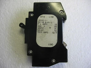 AIRPAX IELR1-1-52-10.0-01-V DIN Rail Mount - 65 vdc / 10 amp Circuit Breaker  - Picture 1 of 3