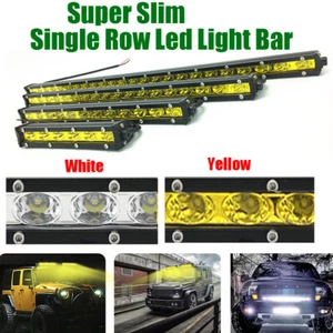 Ultra Slim 7" 13 20 25 32 38 45 50" inch Single Row LED Work Light Bar Car Truck - Picture 1 of 60
