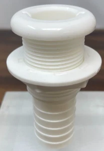 1" Thru-Hull Through Hull Fitting With Flange Nut White Plastic Marine Grade - Bild 1 von 7