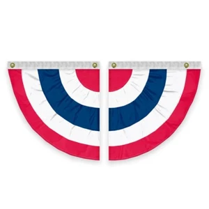 USA Pleated Half Fan Flags, US Flag Buntings Banner, 5 Stripes - Left & Right - Picture 1 of 4