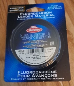 Berkley Vanish 100 Percent Fluorocarbon Leader Material 40 Lb Test 25 Yds Clear - Picture 1 of 2