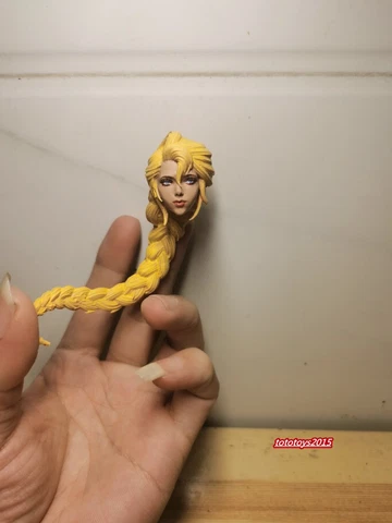 1:12 Little Girl Braid Hair Head Sculpt Model For 6" Female Knight Action Figure Cover