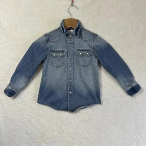 Crewcuts J Crew Denim Jean Jacket Girls 4/5 Button Up - Picture 1 of 17
