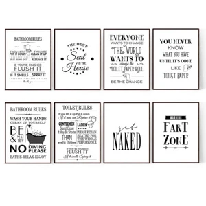Bathroom Prints Minimalist Funny Wall  Art Poster Toilet Home Pictures Print - Picture 1 of 9
