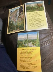 3 - Draußen, wo der Westen beginnt Gedichte - Vintage Postkarte - Bild 1 von 5