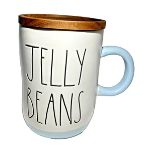 Rae Dunn Jelly Beans Becher Artisan Collection Kaffeetasse mit Holzdeckel 20 Unzen - Bild 1 von 6