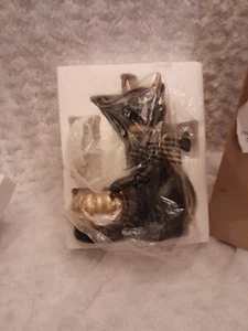 Yankee Candle Black Cat Wax Melt Warmer Sophie Halloween Kitty with Gold Pumpkin - Picture 1 of 7