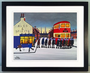 JACK KAVANAGH "GOING TO THE MATCH" OLDHAM FRAMED PRINT - Picture 1 of 6