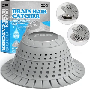 Bathtub Drain Hair Catcher, Silicone Collapsible 1 Pack Drain Protector for Pop- - Picture 1 of 12