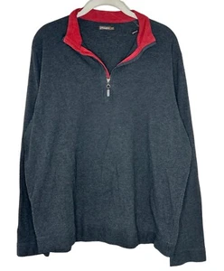 Pullover para mujer j mclaughlin gris 1/4 cremallera manga larga activo algodón Pima talla L - Imagen 1 de 6