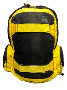 Mens Womens THE NORTH FACE YELLOW BACKPACK Outdoor Walking Bag Yellow Blk Medium - Picture 1 of 7