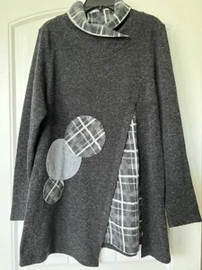 Lily London Sweater Womens Large Gray Designer Tunic Knit Jumper ALine Workwear - Bild 1 von 10