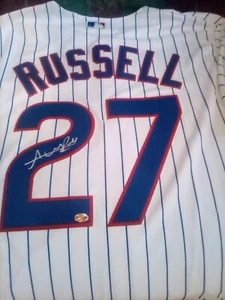 Von Majestic Chicago Cubs signierter Addison Russell Trikot 2016 World Series Patch - Bild 1 von 18
