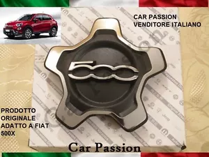 COPRIMOZZO COPPETTA FIAT 500X ORIGINALE stemma CERCHI IN LEGA CROMO 735626312 - Imagen 1 de 1
