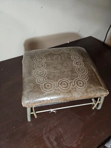 Vintage Retro 60s 70s MCM Adjustable Foot Stool/Ottoman - Picture 1 of 17