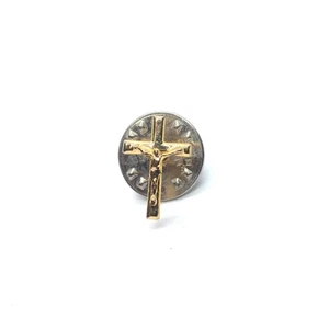 Jesus On Crucifix Cross Pin Christian Catholic Religious Devotion Vintage Small - Picture 1 of 3