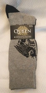 3 Pair Men's Offical QUEEN Crew Socks - NWT Rock N Roll Bands Gray Black - Picture 1 of 8