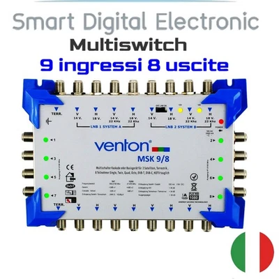 Centralino TV Multiswitch 8 utenze satellitare dual feed con digitale terrestre - Immagine 1 di 2