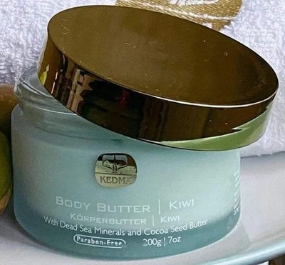 KEDMA MANTECA CORPORAL KIWI - MINERALES DEL MAR MUERTO Y ACEITE DE SEMILLA DE CACAO - 8,8 fl oz / 250 ml - NUEVO Foto 1 de 4