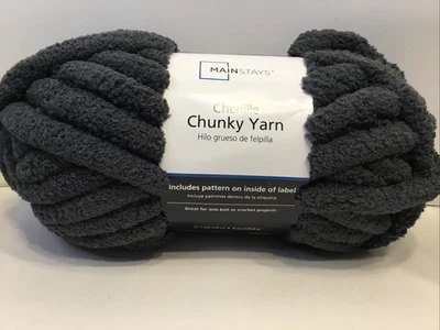 Hilo grueso de chenilla 6 voluminoso 31,7 yardas 8 OZ carbón  Foto 1 de 3