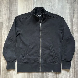 American Giant Moto Jacket Mens Medium Black Full Zip Mock Neck Heavyweight - Picture 1 of 11