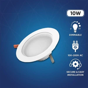 LED 4" Recessed Lighting 10W 3000K Dimmable, ETL Listed, Baffle Trim 12-Pack - Picture 1 of 10
