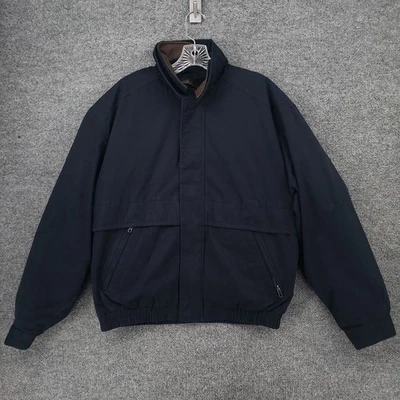 Chaqueta Rountree & Yorke Para Hombre M Azul Medio Cremallera Completa Forrada Aislada Harrington Foto 1 de 4