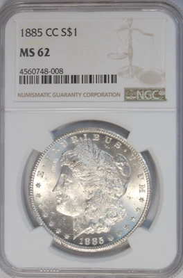 Dólar Morgan 1885 CC NGC MS62 ~ Foto 1 de 2