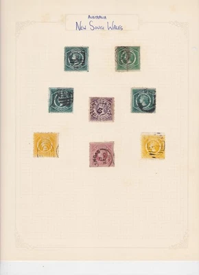 2 ALBUM PAGES OF USED STAMPS FROM AUSTRALIAN STATES NEW SOUTH WALES - image 1 of 2