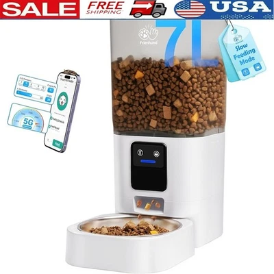 Alimentador Automático para Gatos Control de Aplicación Inteligente Alimentación Lenta Doble Banda WiFi Tazón Desmontable Foto 1 de 4